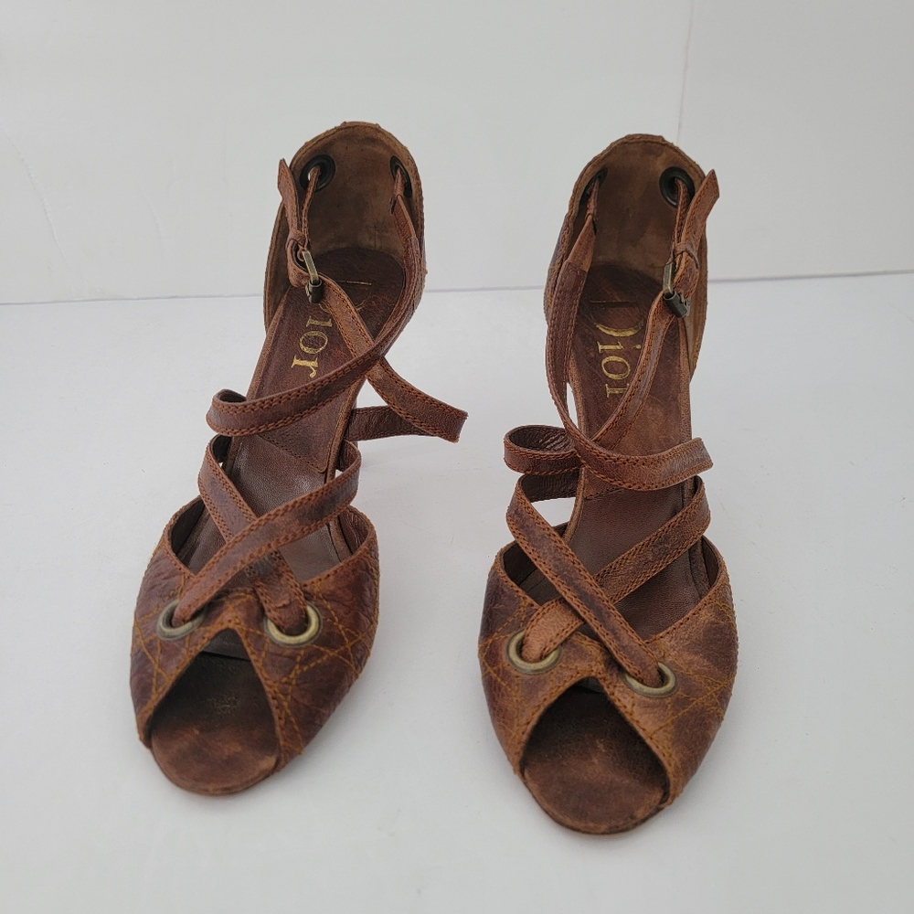 Dior Brown Courts Strappy Heels Shoes